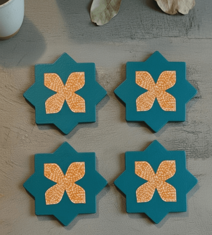 Flower Coasters - Set of 4
