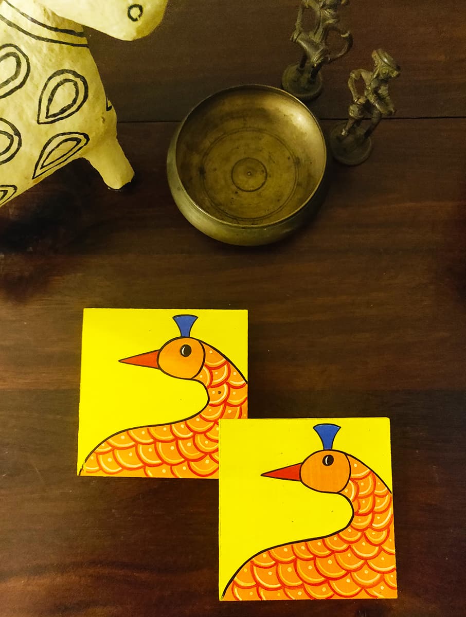 Peacock Coasters- Set of 4